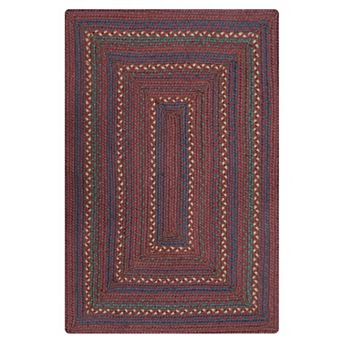 Homespice Jamestown Jute Braided Rug Reversible Burgundy, Blue, Cream Rug