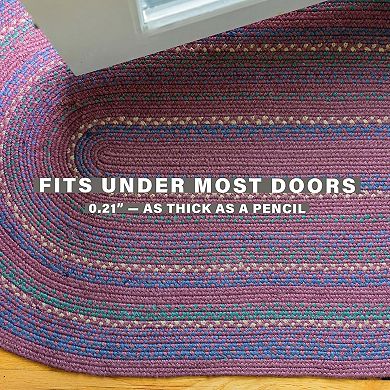 Homespice Jamestown Jute Braided Rug Reversible Burgundy, Blue, Cream Rug