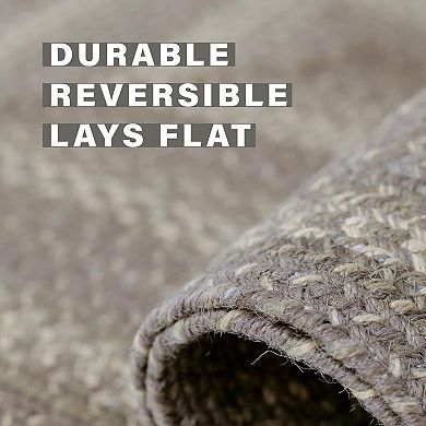 Homespice Grey Cloud Jute Braided Rug Reversible Grey Rug
