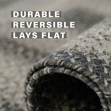 Homespice Flint Hill Jute Braided Rug Reversible Grey Rug