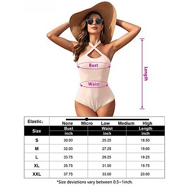 Women's Backless Bodysuit Crossover Tank Top Sleeveless Casual Swimwear