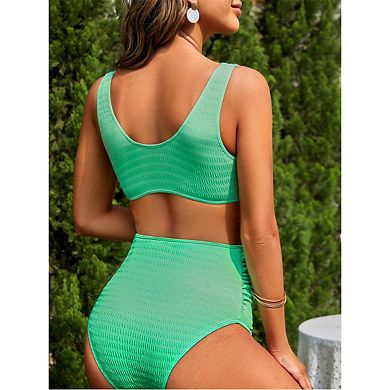 Women's Maternity Swimsuit Pregnancy Bikini Sets Twist Cutout Front Two Piece Bathing Suit Swimwear