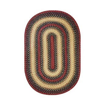 Homespice Highland Jute Braided Rug Reversible Blue, Red, Green, Rug