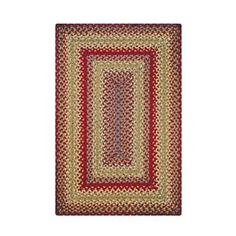 Homespice Cider Barn Jute Braided Rug Reversible Gold & Red Rug