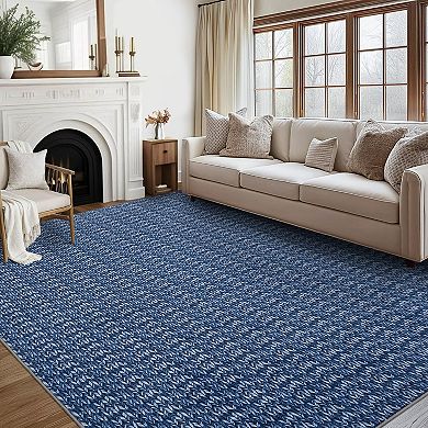 Modern Braided Solid Washable Rug Stain Resistant Non Slip Low Pile Soft Folding Carpet