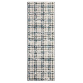 Contemporary Checkered Machine Washable Rug Modern Non Slip Soft Stain Resistant Carpet