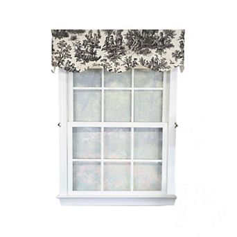 Baroque Provance 100% Cotton Rod Pocket Lined Window Valance 50" x 15" Black