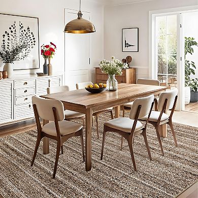 Machine Washable Modern Farmhouse Rug Non-Slip Gradient Soft Printed Braid Indoor Floor Carpet
