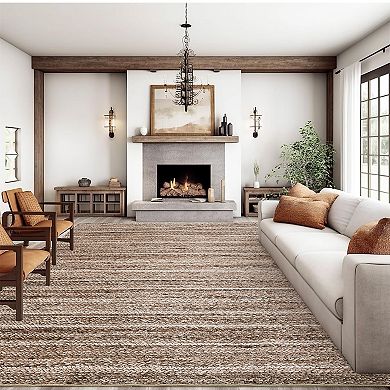 Machine Washable Modern Farmhouse Rug Non-Slip Gradient Soft Printed Braid Indoor Floor Carpet