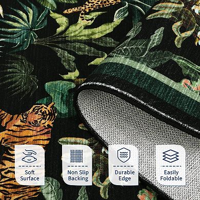 ANIXOL Blue Tiger Jungle Print Area Rug
