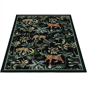 ANIXOL Blue Tiger Jungle Print Area Rug