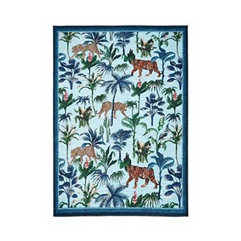 ANIXOL Blue Tiger Jungle Print Area Rug