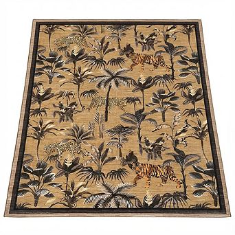 ANIXOL Blue Tiger Jungle Print Area Rug
