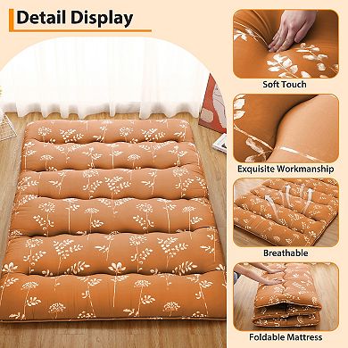 Japanese Floor Mattress, 100% High Density Comfortable Foam, 3" Thicken Foldable Tatami Pad