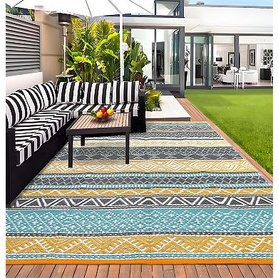 Outdoor Rug Waterproof Reversible Plastic Straw Rugs Lightweight Contemporary Camping Carpet for RV
