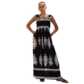 Women Floral Sundress Spaghetti Strap Flowy Beach Vacation Boho Maxi Dresses