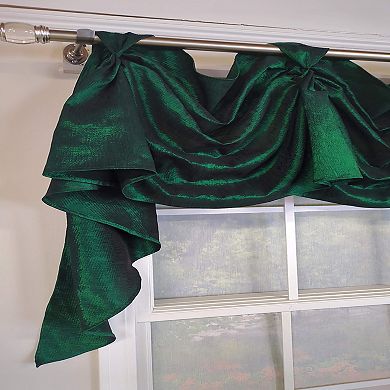 Crinkle Taffeta 3-S Victory 100% Polyester Tab Top Swag Window Curtain 54" x 25" Green