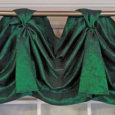 Crinkle Taffeta 3-S Victory 100% Polyester Tab Top Swag Window Curtain 54" x 25" Green