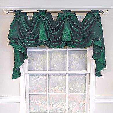 Crinkle Taffeta 3-S Victory 100% Polyester Tab Top Swag Window Curtain 54" x 25" Green