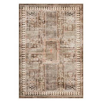 Vintage Medallion Machine Washable Rug Modern Non Slip Soft Stain Resistant Carpet