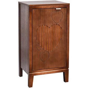 eHemco Kawaii Sweetheart End Table, 16.5 x 14 x 31 in Living Room Side Table, Antique Walnut