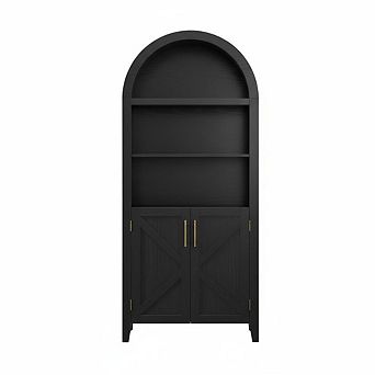 Farmhouse Arched Kitchen Pantry Cabine-5 tier Open Display Shelf，Kitchen，Dining Room,Living Room