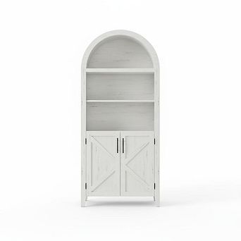 Farmhouse Arched Kitchen Pantry Cabine-5 tier Open Display Shelf，Kitchen，Dining Room,Living Room