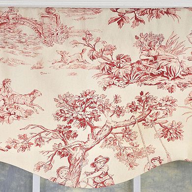 Victorian Provance 100% Cotton Rod Pocket Lined Window Valance 50" x 15" Red