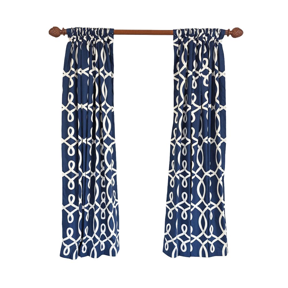 Oblique 100% Cotton Rod Pocket Window Curtain set of 2 Panels