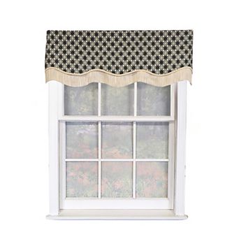 Virtue Glory 100% Cotton Rod Pocket Lined Window Valance 50" x 16" Black