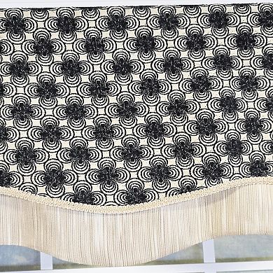 Virtue Glory 100% Cotton Rod Pocket Lined Window Valance 50" x 16" Black
