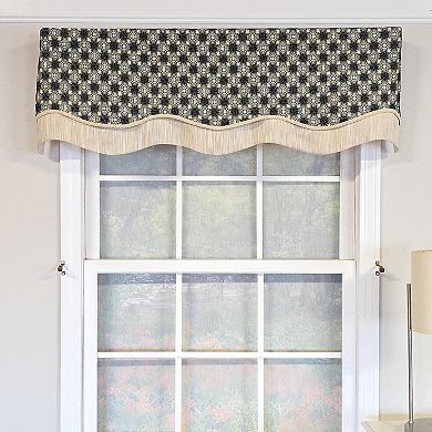 Virtue Glory 100% Cotton Rod Pocket Lined Window Valance 50" x 16" Black