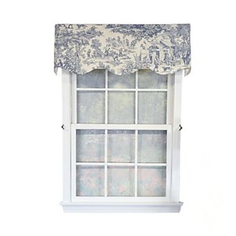 Old-World Provance 100% Cotton Rod Pocket Lined Window Valance 50" x 15" Blue