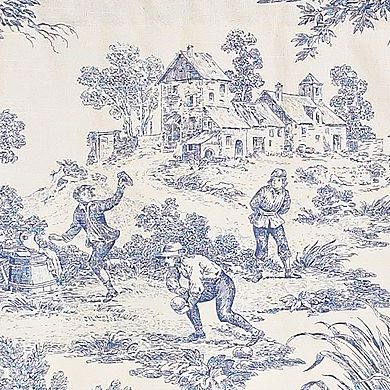 Old-World Provance 100% Cotton Rod Pocket Lined Window Valance 50" x 15" Blue