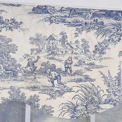 Old-World Provance 100% Cotton Rod Pocket Lined Window Valance 50" x 15" Blue