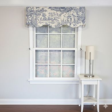 Old-World Provance 100% Cotton Rod Pocket Lined Window Valance 50" x 15" Blue