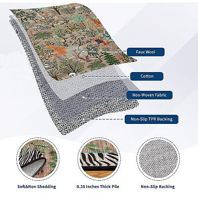 ANIXOL Low-Pile Area Rug with Nature Print