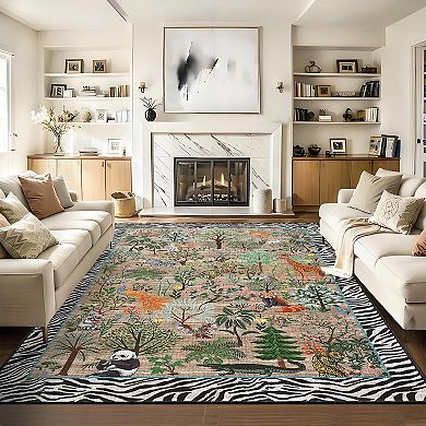 ANIXOL Low-Pile Area Rug with Nature Print