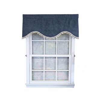Flanel Cornice 100% Cotton Rod Pocket Lined Window Valance 50" x 17" Navy