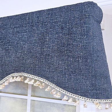 Flanel Cornice 100% Cotton Rod Pocket Lined Window Valance 50" x 17" Navy
