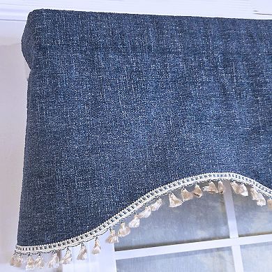 Flanel Cornice 100% Cotton Rod Pocket Lined Window Valance 50" x 17" Navy