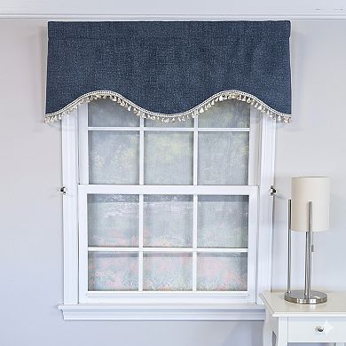 Flanel Cornice 100% Cotton Rod Pocket Lined Window Valance 50" x 17" Navy