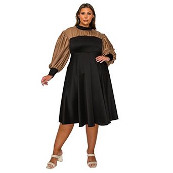 Plus Size Calissa Colorblock Midi Dress