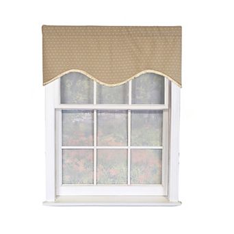 Dapple Cornice 100% Cotton Rod Pocket Lined Window Valance 50" x 17" Taupe