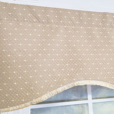 Dapple Cornice 100% Cotton Rod Pocket Lined Window Valance 50" x 17" Taupe
