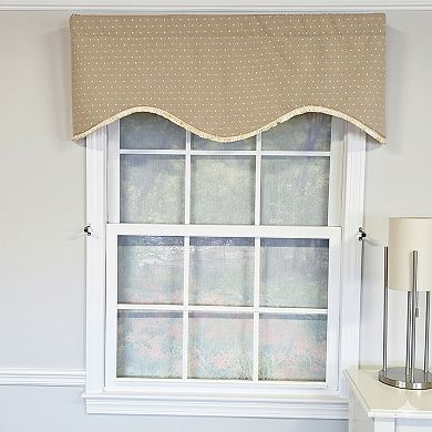 Dapple Cornice 100% Cotton Rod Pocket Lined Window Valance 50" x 17" Taupe