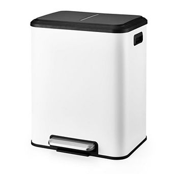 Dual Compartment Kitchen Trash Can with 2 Removable Inner Buckets