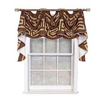 Atahualpa 3-S Victory 100% Cotton Tab Top Swag Window Curtain 54" x 25" Brown