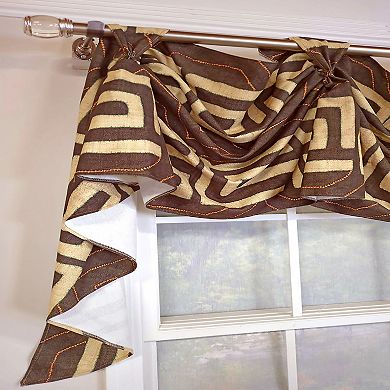 Atahualpa 3-S Victory 100% Cotton Tab Top Swag Window Curtain 54" x 25" Brown