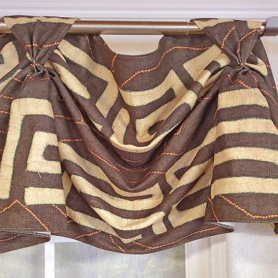 Atahualpa 3-S Victory 100% Cotton Tab Top Swag Window Curtain 54" x 25" Brown